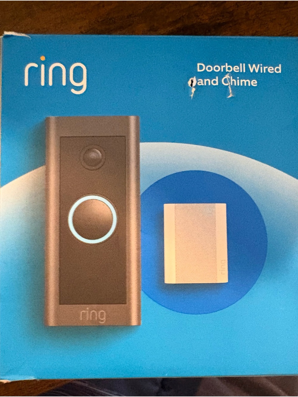 Ring Wired Doorbell and Chime in Blue and Black